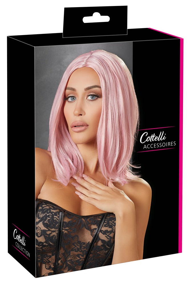 Cottelli Wig Bob Pink · růžová paruka ve střihu mikádo