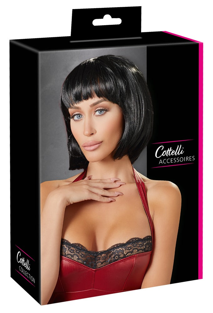 Cottelli Black Bob Wig · černá paruka mikádo