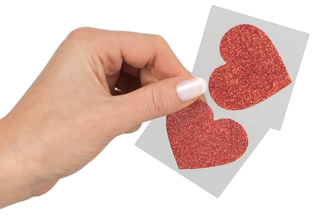 Cottelli Nipple Stickers Heart · třpytivé nálepky na bradavky
