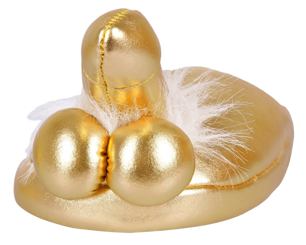 Penis Slippers Gold · zlaté pantofle