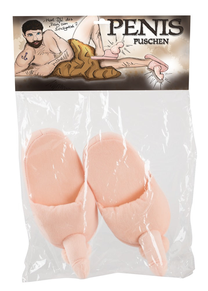 Pantofle Penis · plyšové papuče se žertovným motivem, tělová