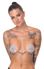 Cottelli Accessoires Nipple Jewellery · nálepky na bradavky s řetízky, stříbrné
