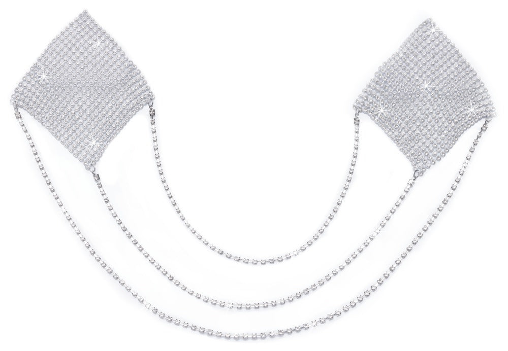 Cottelli Accessoires Nipple Jewellery · nálepky na bradavky s řetízky, stříbrné