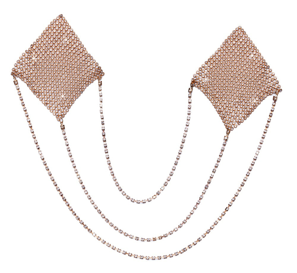 Cottelli Accessoires Nipple Jewellery · nálepky na bradavky s řetízky, zlaté