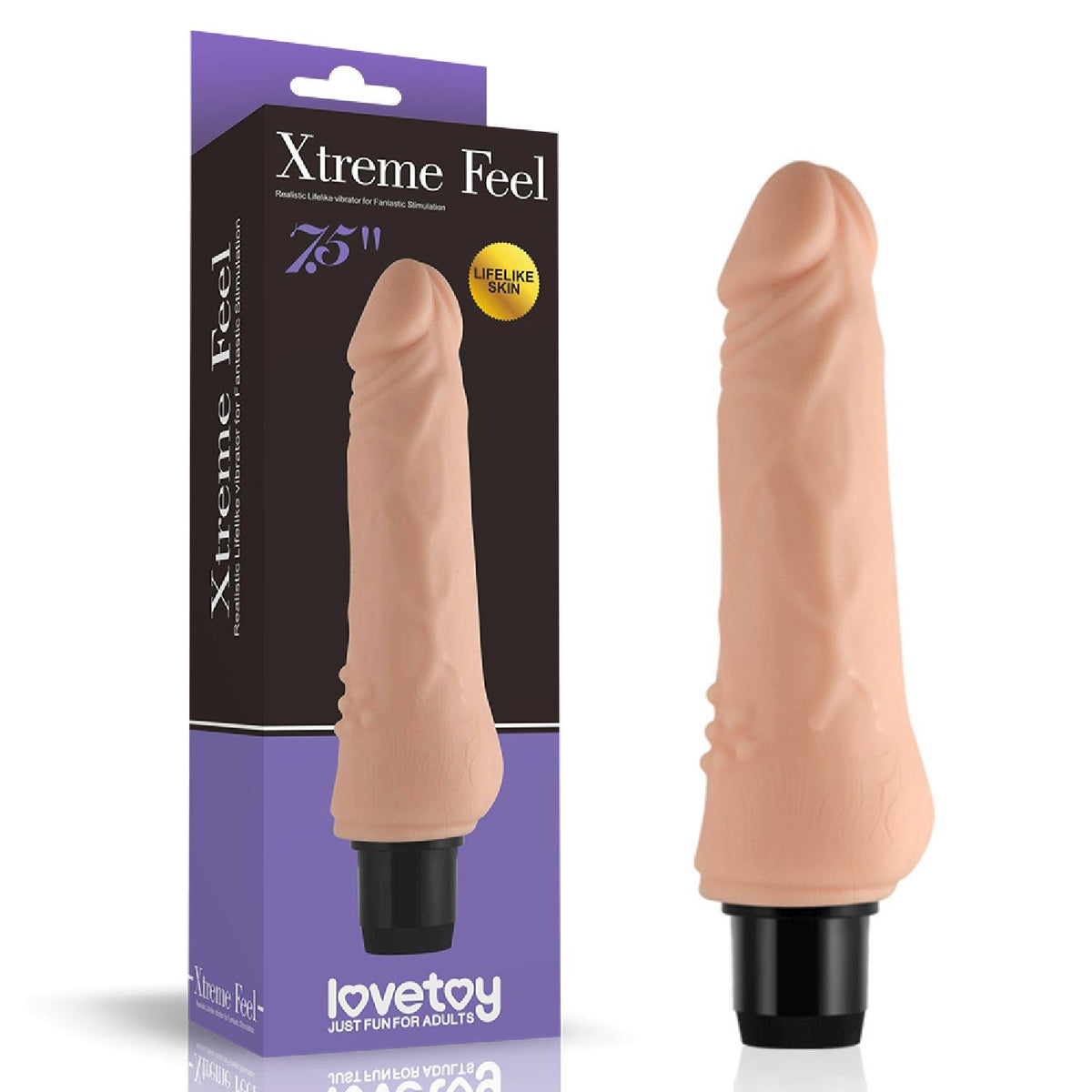 Lovetoy 7.5'' Xtreme Feel Cyberskin Vibrator · realistický vibrátor, průměr 3,8 cm
