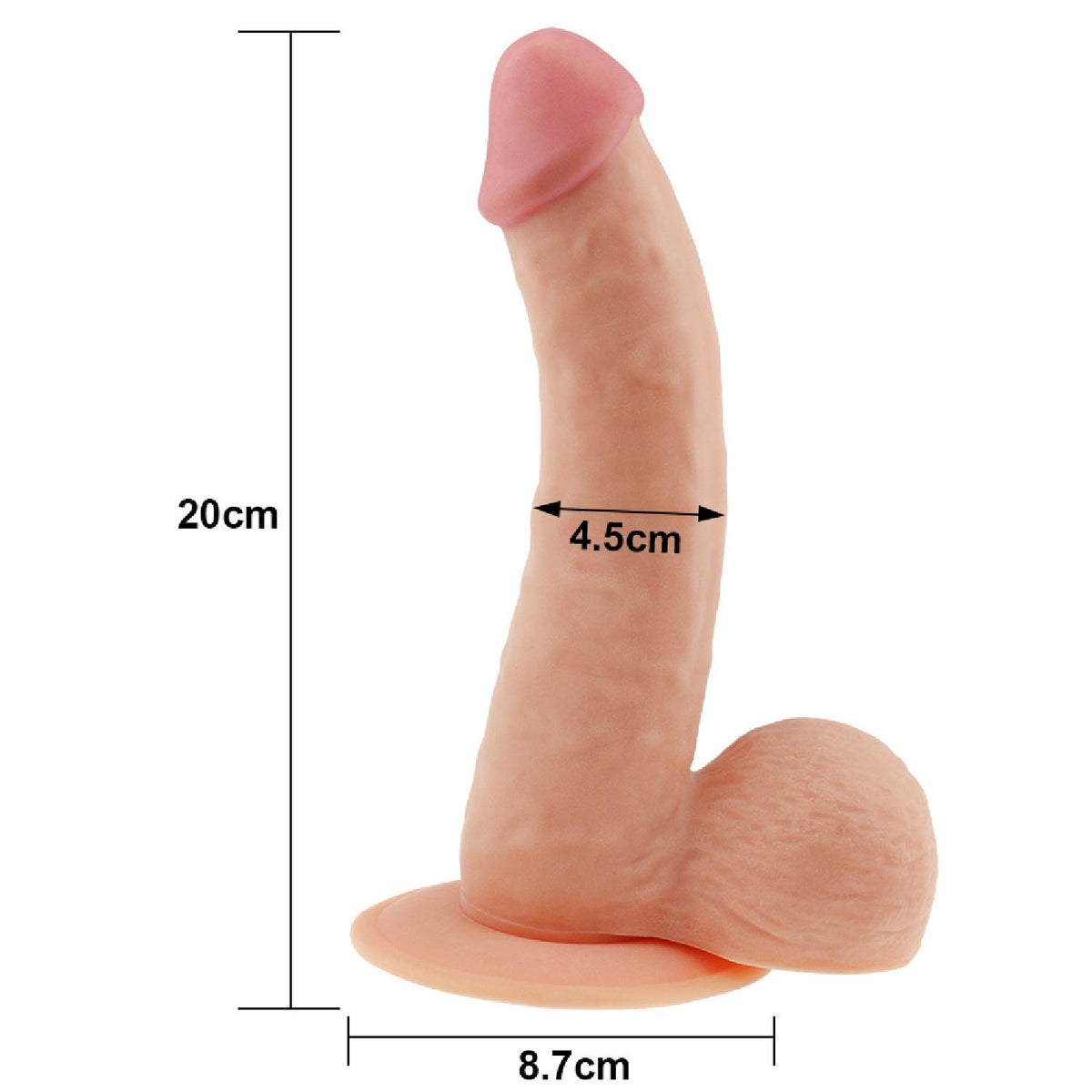 Lovetoy 8.8'' The Ultra Soft Dude · realistické dildo, průměr 4,5 cm
