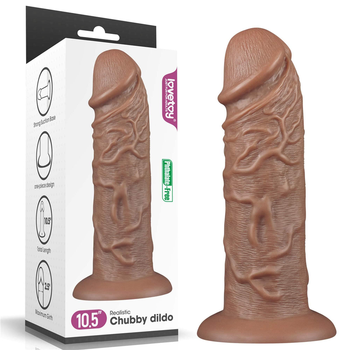 Lovetoy 10,5" Realistic Chubby Dildo · realistické dildo king size
