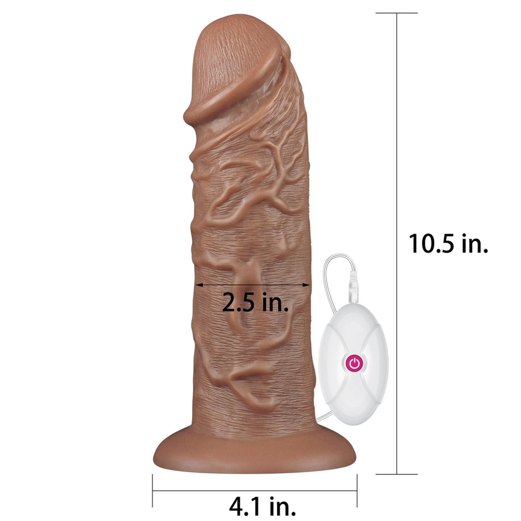 Lovetoy 10,5" Realistic Chubby Vibrating Dildo · vibrační realistické dildo
