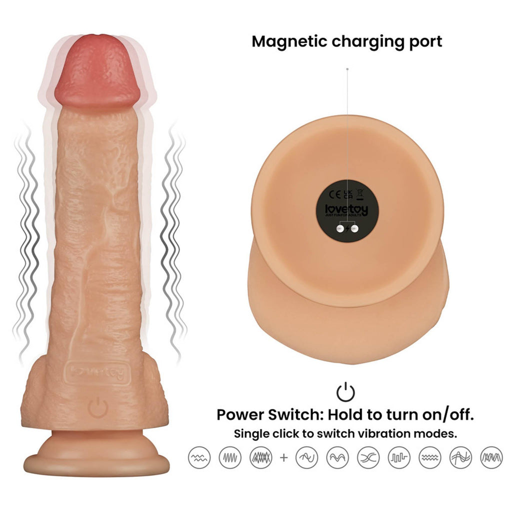 Lovetoy Power Basics Cock 8'' · vibrační realistické dildo 20,3 cm