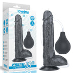 Lovetoy 10'' Squirt Extreme Dildo · černé realistické dildo se stříkací funkcí