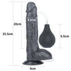 Lovetoy 10'' Squirt Extreme Dildo · černé realistické dildo se stříkací funkcí