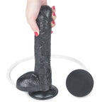 Lovetoy 10'' Squirt Extreme Dildo · černé realistické dildo se stříkací funkcí