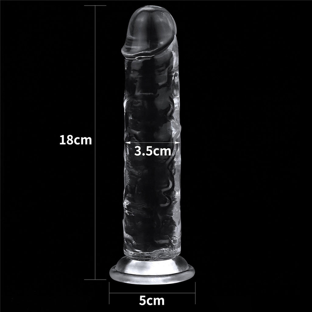 Lovetoy Flawless Clear Dildo 7" · průhledné dildo s přísavkou