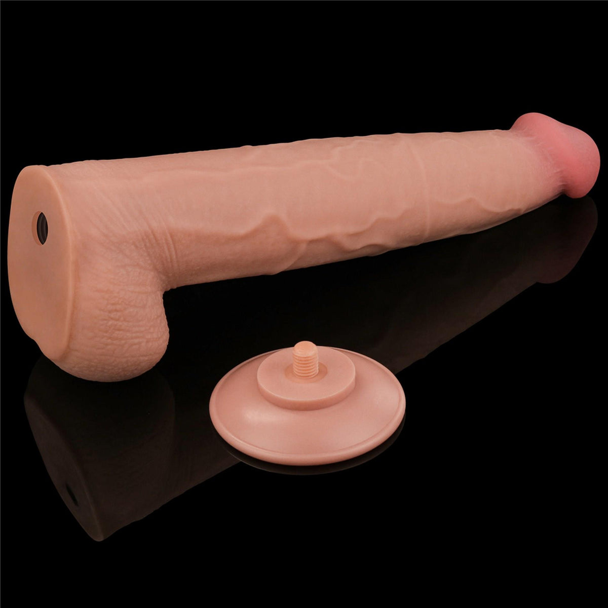 Lovetoy 13,5" King Sized Sliding Skin Dual Layer Dong · dildo XXL s přísavkou