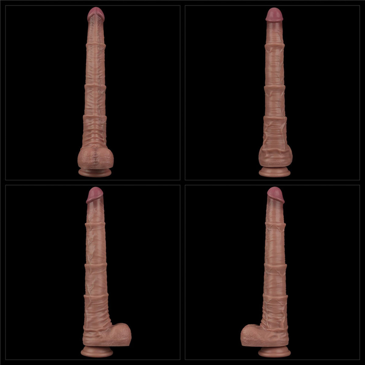 16'' Dual Layered Bendable Silicone Cock XXL(Flesh)