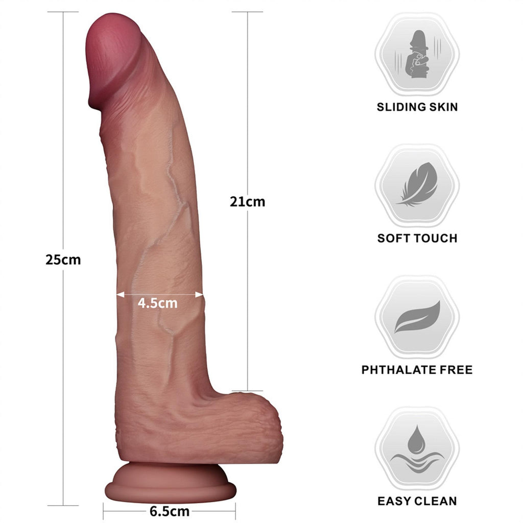 10'' Sliding Skin Pro II Dual Layer Silicone Dong