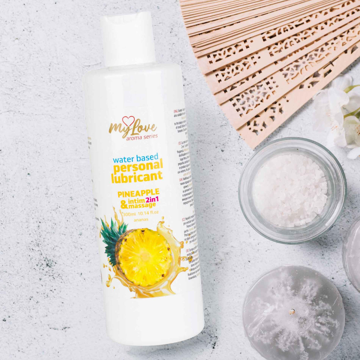 MyLove Aroma Series Intim&Massage 2in1 Pineapple 300 ml · ochucený lubrikační a masážní gel
