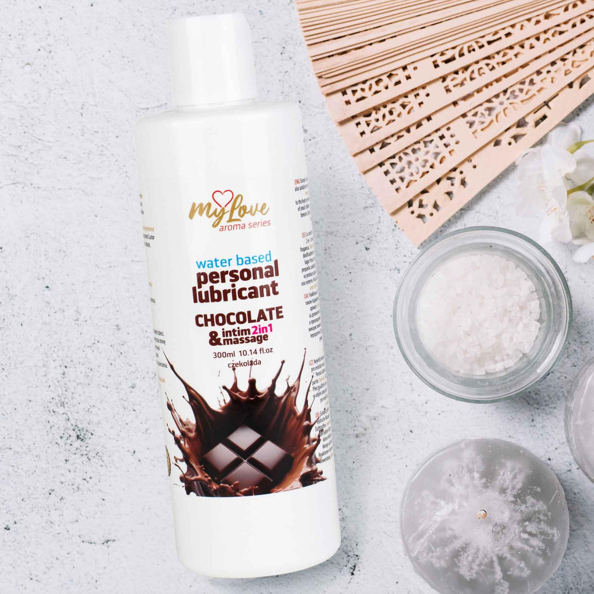 MyLove Aroma Series Intim&Massage 2in1 Chocolate 300 ml · ochucený lubrikační a masážní gel