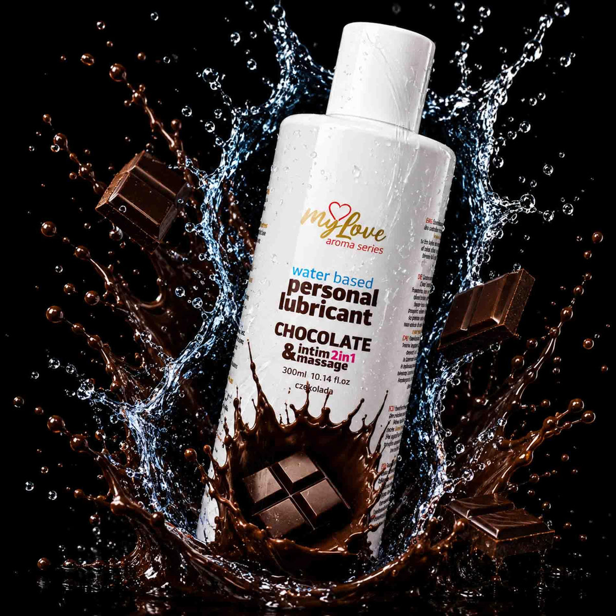 MyLove Aroma Series Intim&Massage 2in1 Chocolate 300 ml · ochucený lubrikační a masážní gel