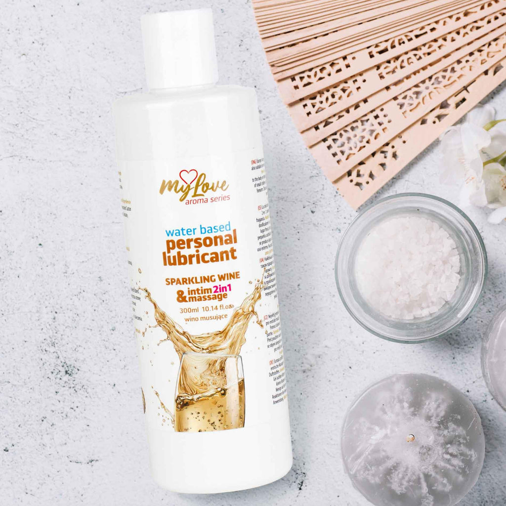 MyLove Aroma Series Intim&Massage 2in1 Sparkling Wine 300 ml · ochucený lubrikační a masážní gel
