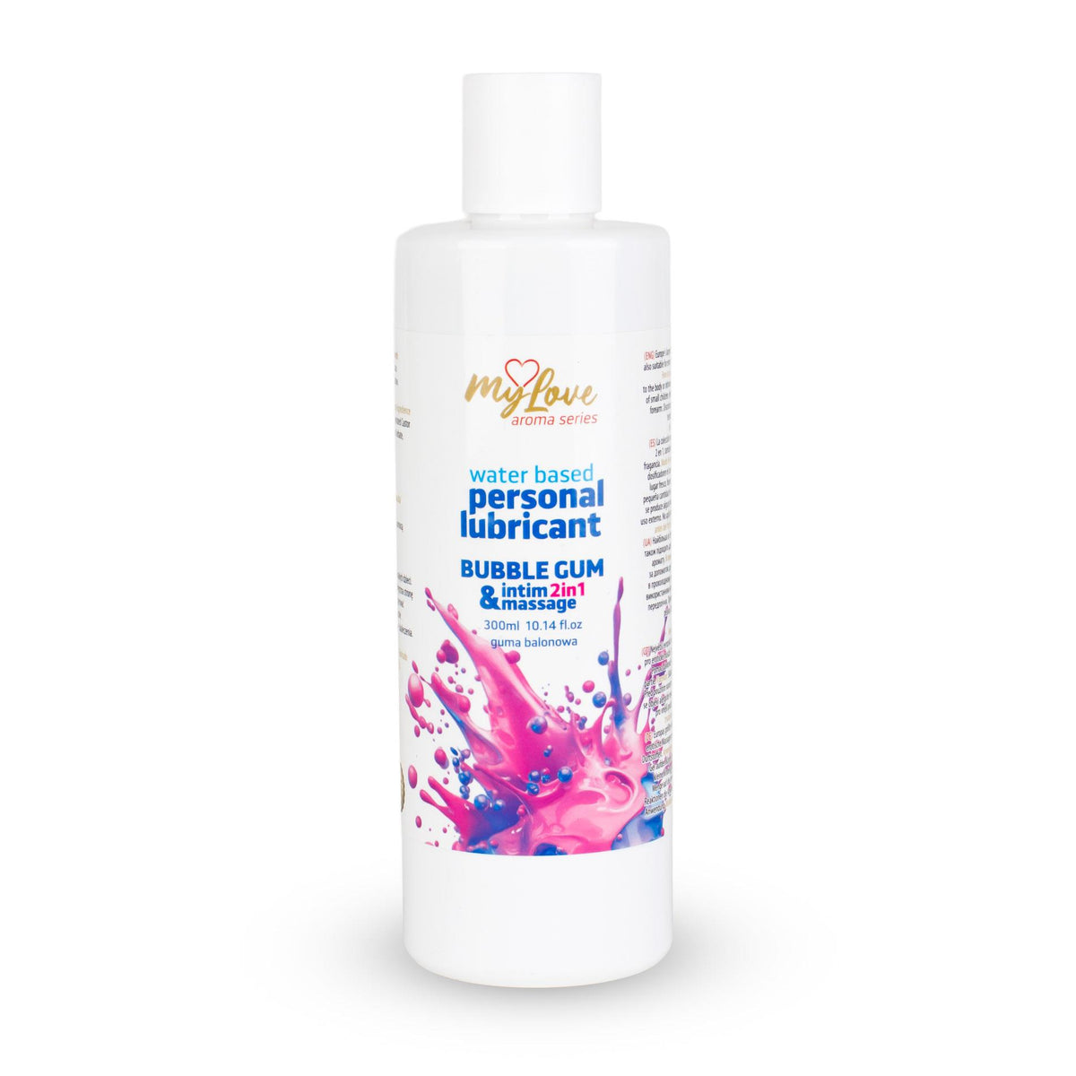 MyLove Aroma Series Intim&Massage 2in1 Bubble Gum 300 ml · ochucený lubrikační a masážní gel