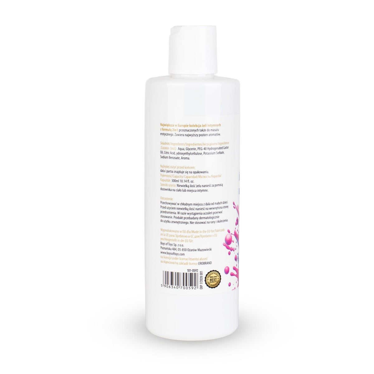 MyLove Aroma Series Intim&Massage 2in1 Bubble Gum 300 ml · ochucený lubrikační a masážní gel