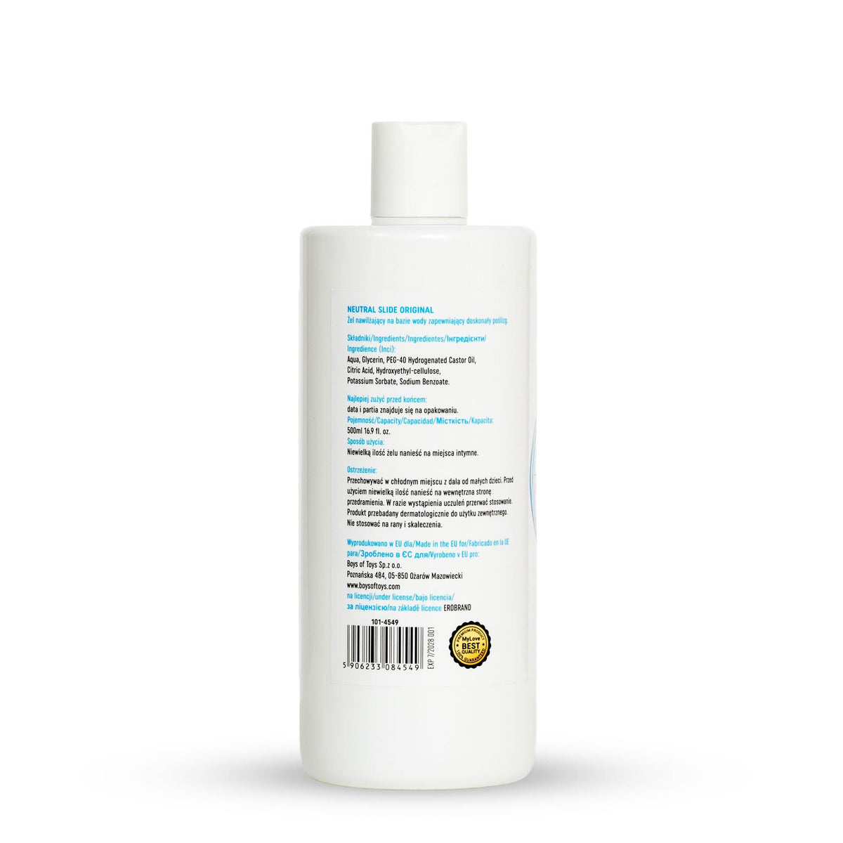 MyLove Neutral Slide Original · lubrikační gel bez parfemace, 500 ml