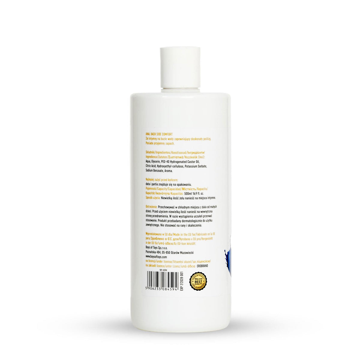 MyLove Anal Back Side Comfort · anální lubrikační gel s mátou, 500 ml