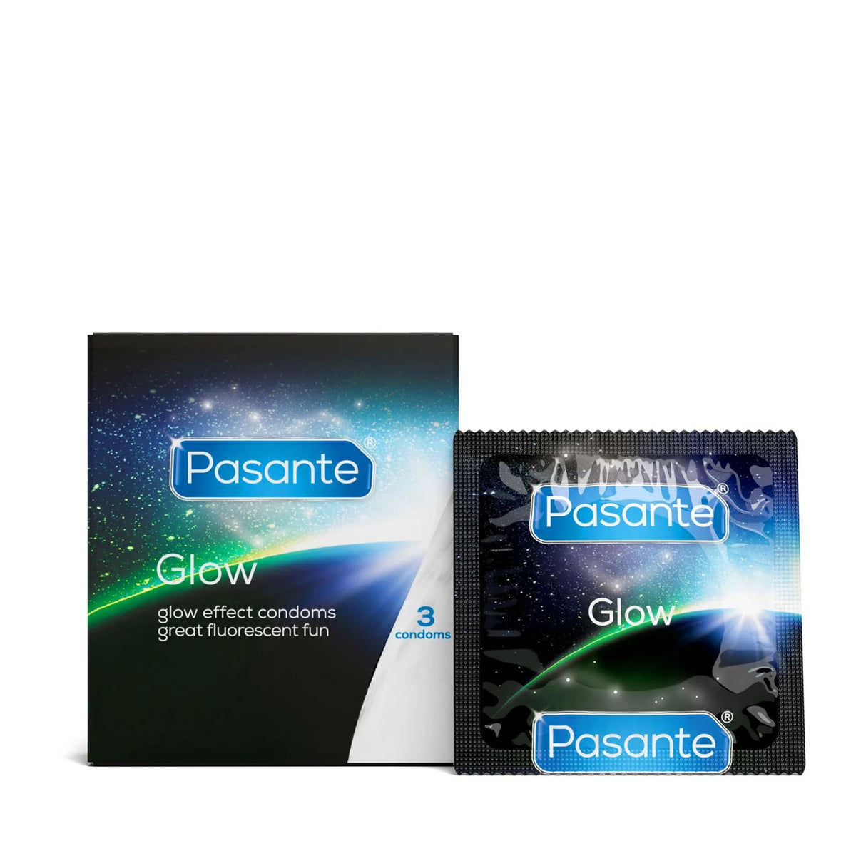 Pasante Glow · kondomy svítící ve tmě (3 ks)