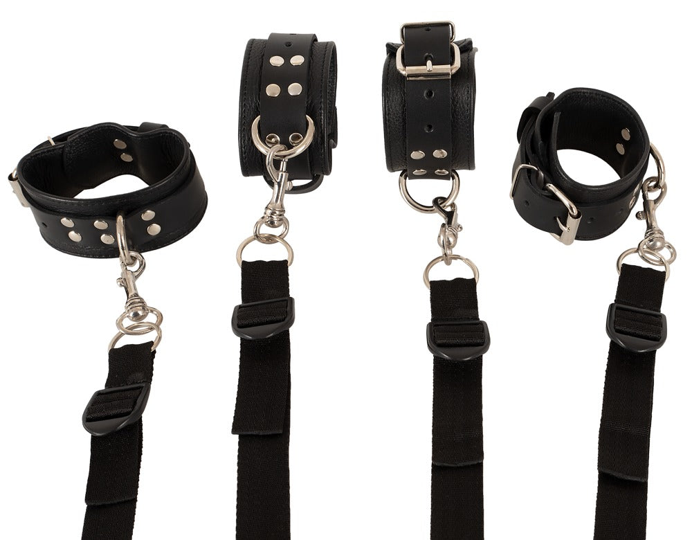ZADO Leather Bed Restraint · kožená sada na připoutání k posteli