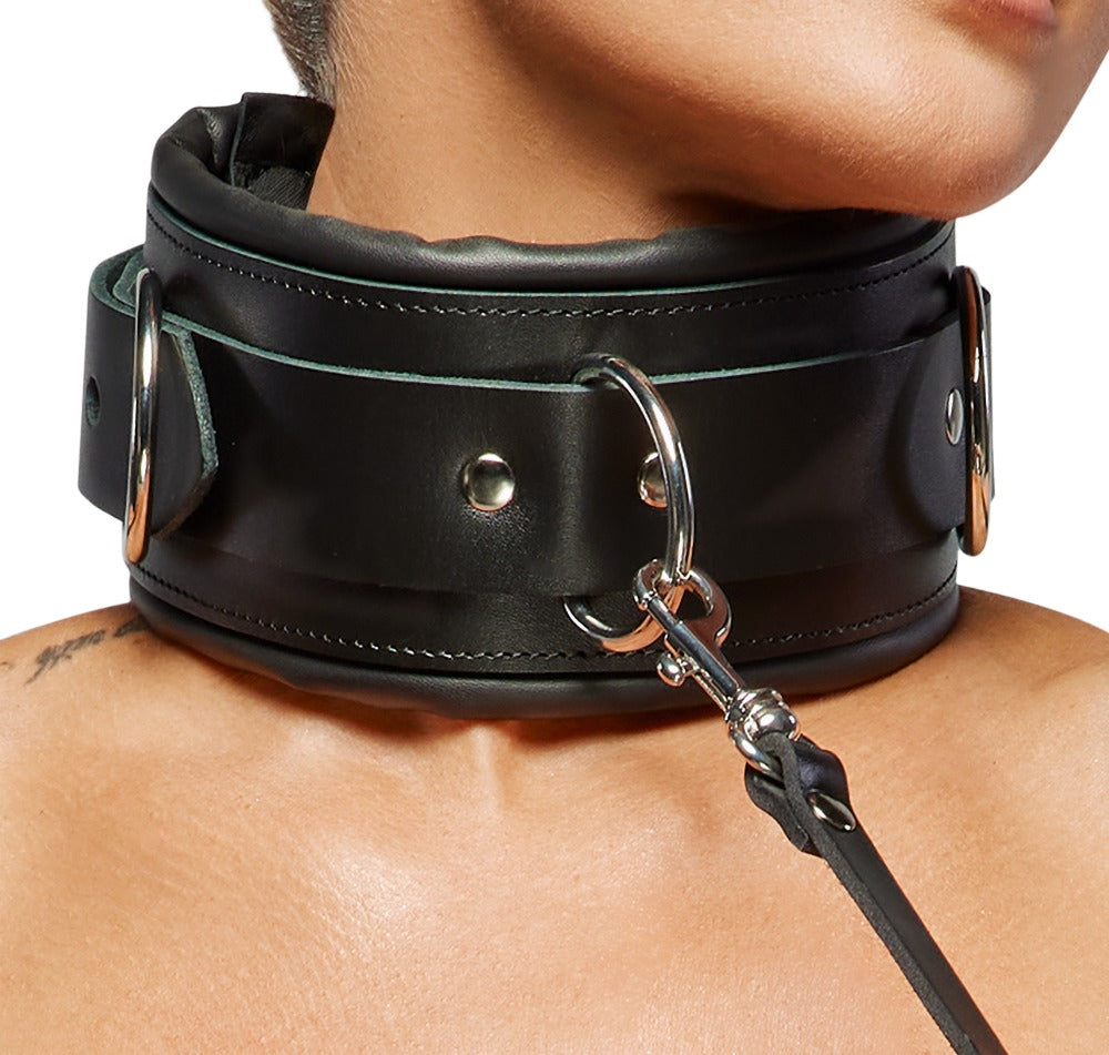 Zado Leather Collar & Leash · kožený obojek s vodítkem a visacím zámkem