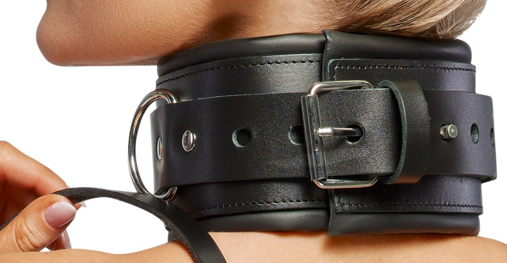 Zado Leather Collar & Leash · kožený obojek s vodítkem a visacím zámkem