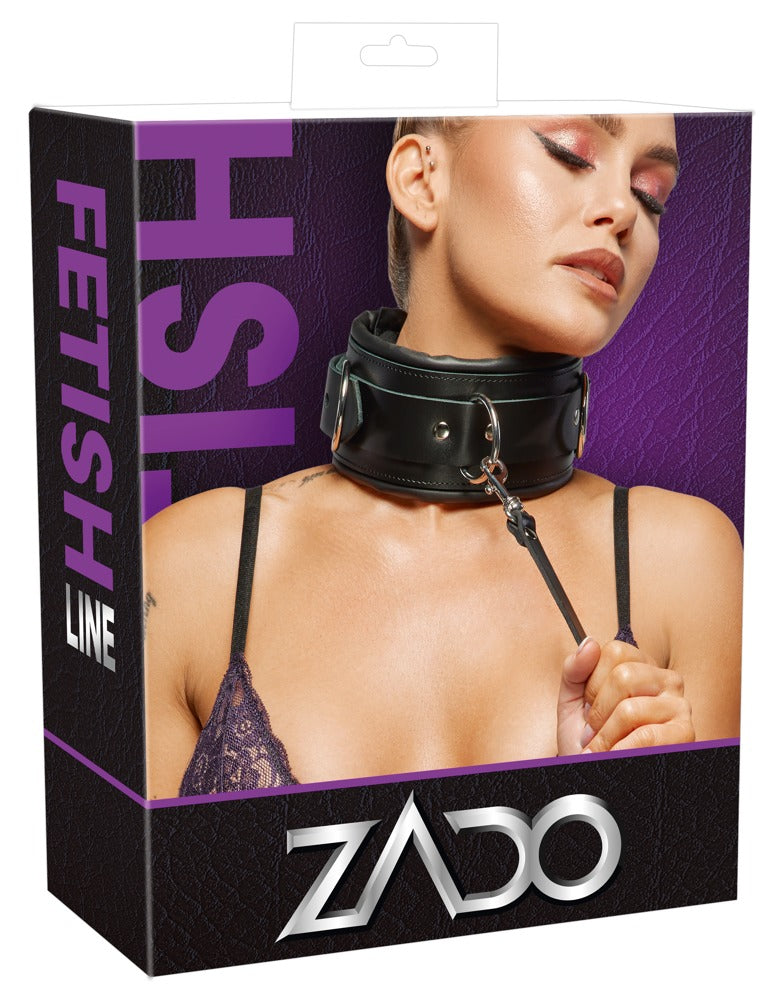 Zado Leather Collar & Leash · kožený obojek s vodítkem a visacím zámkem