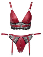 Cottelli BONDAGE Bra Set · set podprsenky a kalhotek s poutacími pásky · vel. L