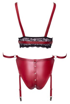 Cottelli BONDAGE Bra Set · set podprsenky a kalhotek s poutacími pásky · vel. L
