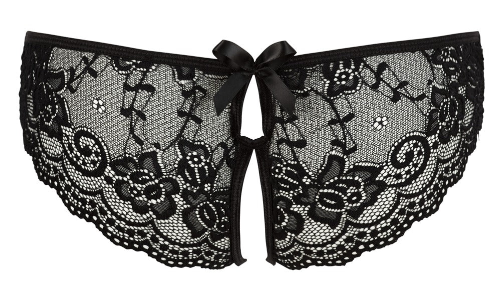 Cottelli Lingerie Crotchless Lace Briefs · krajkové kalhotky s otevřeným rozkrokem · vel. M