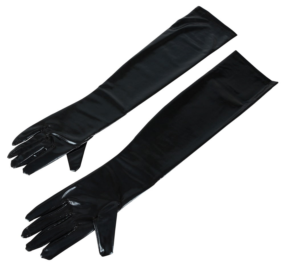Cottelli Collection Gloves Wet Look · dlouhé rukavice s lesklým povrchem