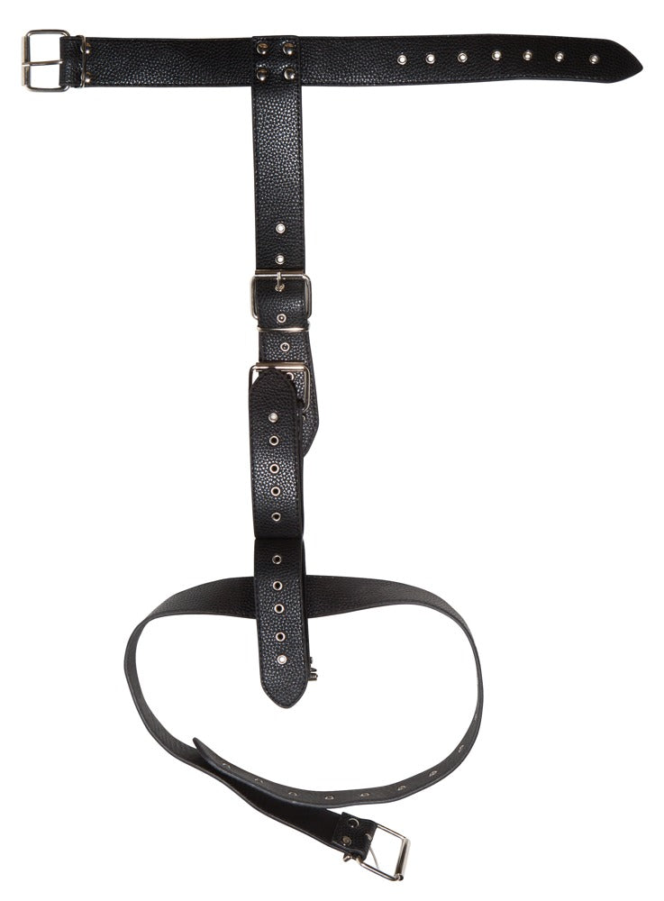Bad Kitty Neck Restraint · postroj s obojkem, pásem a pouty na ruce