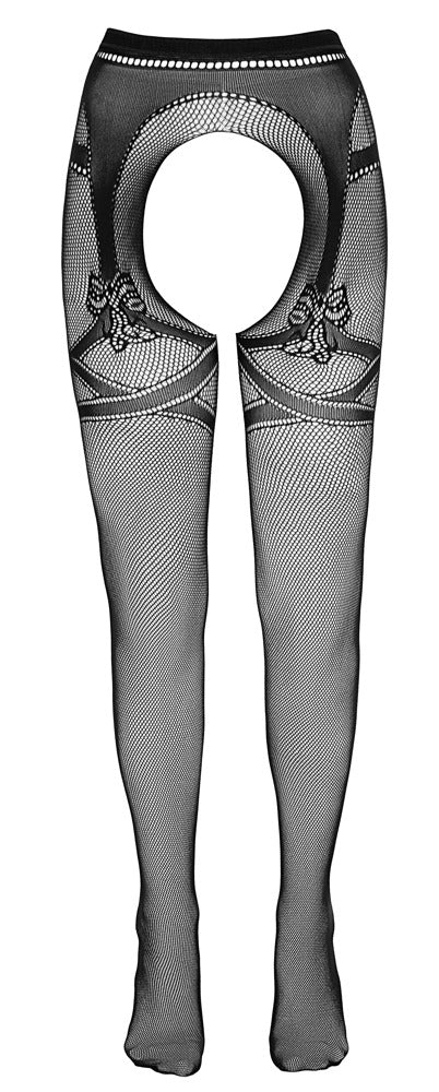 Cottelli LEGWEAR Crotchless Tights · síťované punčochové kalhoty bez rozkroku · vel. L/XL