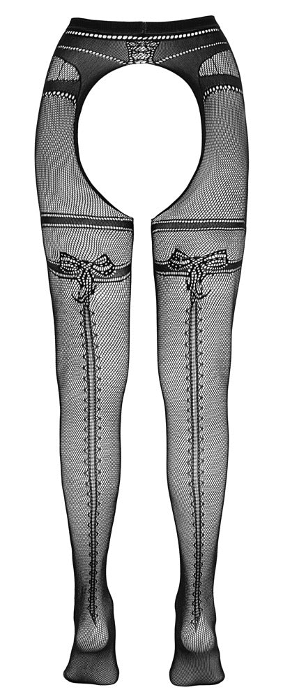 Cottelli LEGWEAR Crotchless Tights · síťované punčochové kalhoty bez rozkroku · vel. L/XL