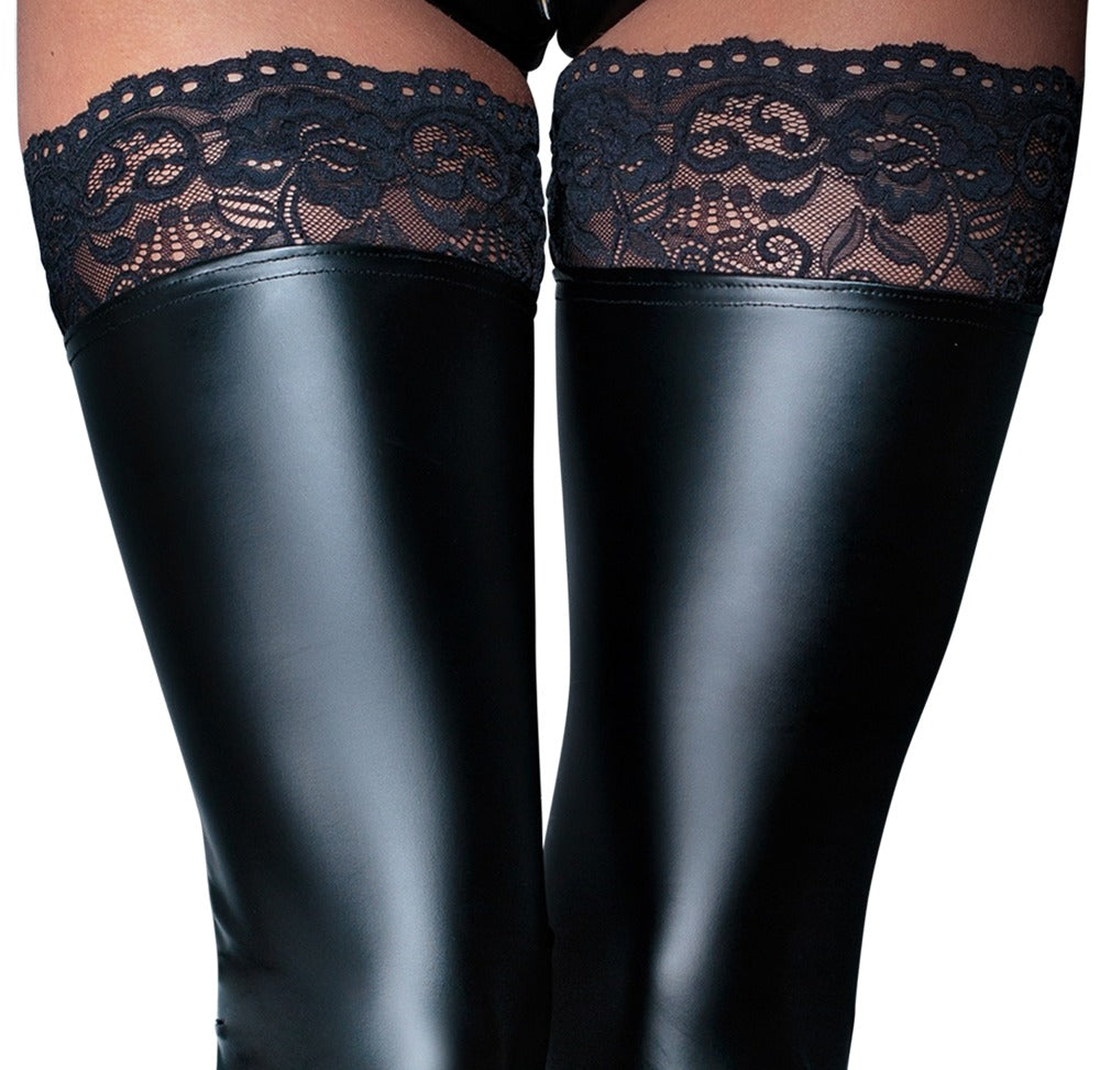 Noir Stockings Lace · návleky nad kolena bez chodidla, vel. XL