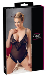 Cottelli Curves Body ouvert 2XL · černé body s otevřeným rozkrokem