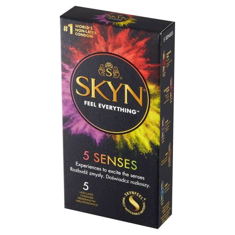 SKYN 5 Senses · sada bezlatexových kondomů (5 ks)