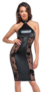 Noir Libido Exclusive · přiléhavé šaty ke kolenům s halter výstřihem