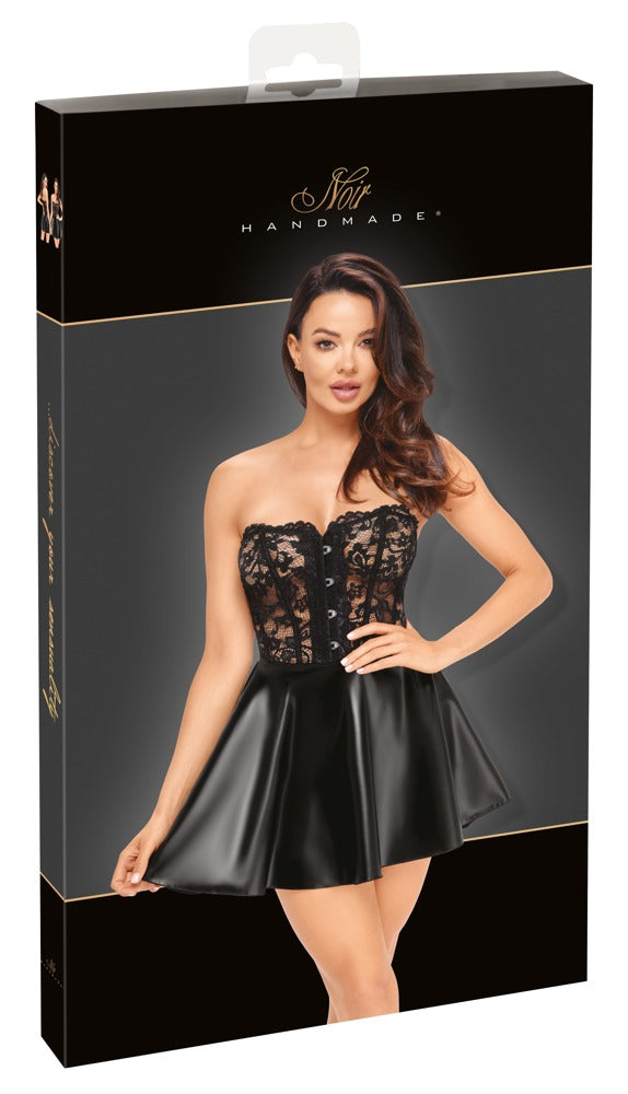 Noir Libido Exclusive · korzetové šaty bez ramínek s krajkou · vel. XL
