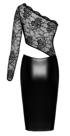 Noir Dress Top · šaty z wetlooku s krajkovým topem · vel. XL