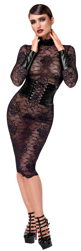 Noir Dress Lace · krajkové midi šaty Kink Royal, vel. XL