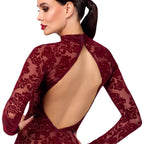Noir Dress long · dlouhé průsvitné šaty Kink Royal, vínová, vel. S