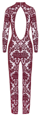 Noir Dress long · dlouhé průsvitné šaty Kink Royal, vínová, vel. S