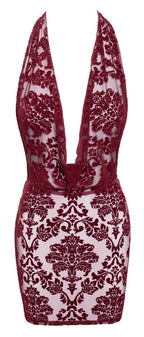 Noir Dress red · průsvitné mini šaty Kink Royal, vínová, vel. M